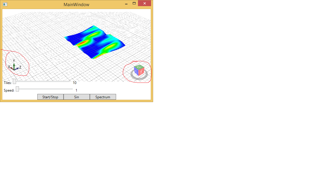Left: Coordinate System View<br />Right: Navigation Cube